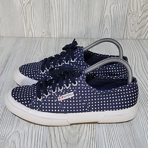 Superga Navy Polka Dot Sneakers - Picture 5 of 11